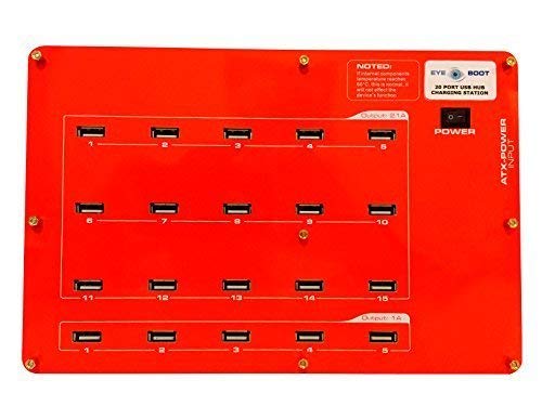 Eyeboot 20 Port USB Hub 35 Amp Charging Station 24P ATX PSU 110v/220v