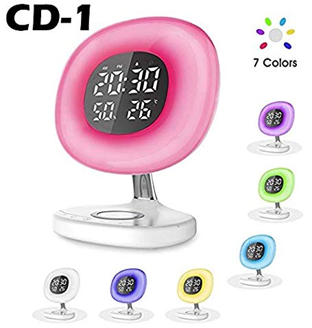 Warmhoming [2018 Upgraded] Sunrise Alarm Clock, Wake Up Light with 6 Nature Sounds, Wireless Charger, Color Light, Bedside Sunrise Simulator for Bedroom, Bedside and Kids