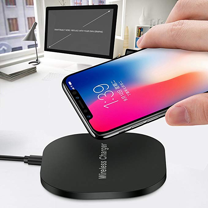 Fast Wireless Charger,Support Charge with Case, Standard Charge for iPhone X iPhone 8 iPhone 8 Plus 10,Qi Wireless Charging Stand Pad for Samsung Galaxy Note Note7 Note8 S6Edge+ S7 S7Edge S8 S8Plus