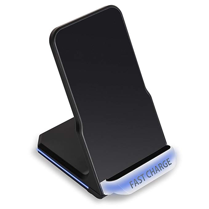 Wireless Charger 2 Coils QI Fast Wireless Charging Pad Stand for Samsung Galaxy Note 8 S8 Plus S8+ S8 Galaxy S7 S7 Edge Note 5 S6 Edge Plus W2017 and Wireless Standard Charging for Apple iPhone X 8 8P