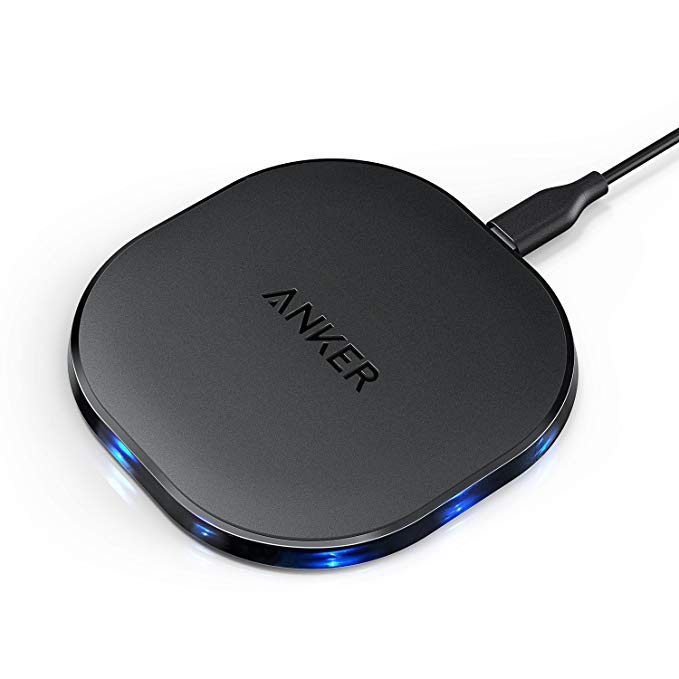 Anker 10W Wireless Charger, Qi-Certified Wireless Charging Pad, PowerPort Wireless 10 Compatible iPhone 8/8 Plus, iPhone X, 10W Fast-Charging Samsung Galaxy S9/S9+/S8/S8+/S7/S7 Edge and More