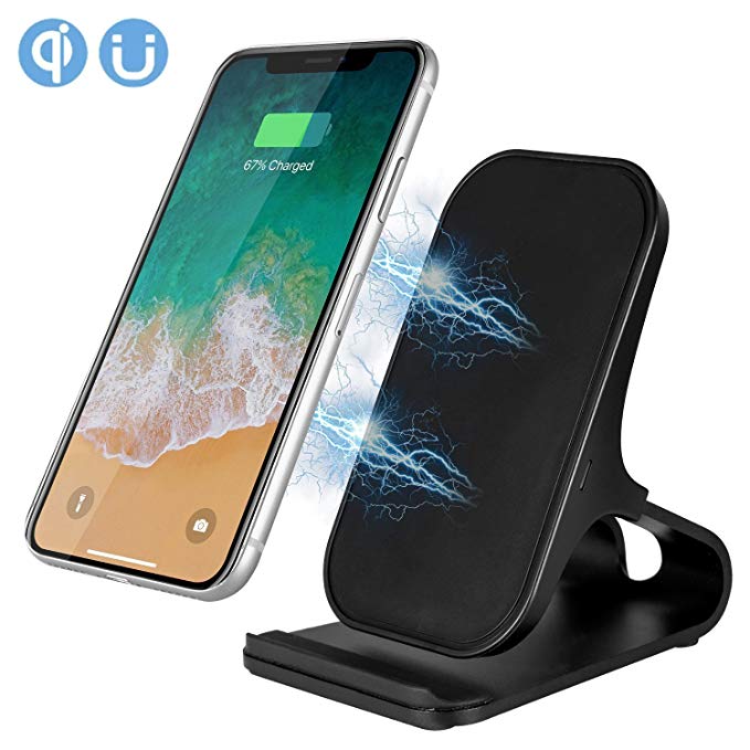 Fast Wireless Charger, Proslife Fast Wireless Charging Stand for Samsung S8/S8 Plus/S7 Edge/S7, Wireless Charging Pad for iPhone X/8/8 Plus, Samsung S6 Edge/S6(NO AC Adapter)