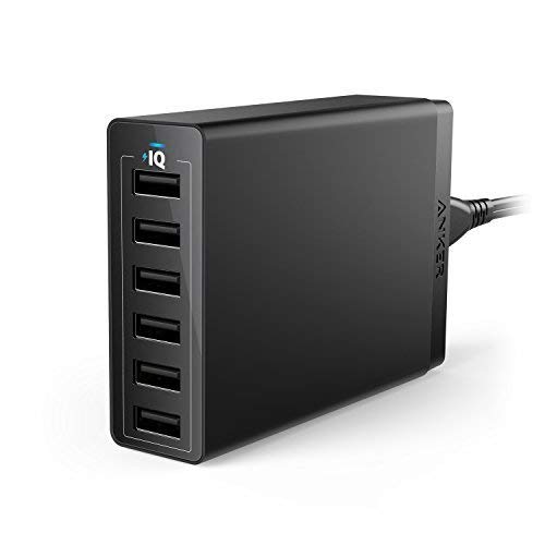 Anker 60W 6-Port USB Wall Charger, PowerPort 6 for iPhone X/ 8/7 / 6s / Plus, iPad Pro/Air 2 / Mini/iPod, Galaxy S7 / S6 / Edge/Plus, Note 5/4, LG, Nexus, HTC and More