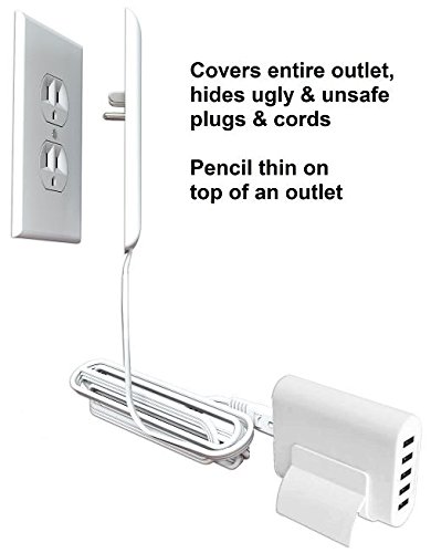 sleek socket - Fast Charging 5 Port USB Charger. ULTRA-Thin Flat Plug Shaped as a Blank Wall Plate that Hides Outlet and Blends into Wall.