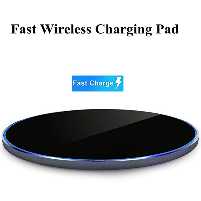 QI Fast Wireless Charger, Zermie Fast Wireless Charging Pad Stand Quick charger for iPhone x, iPhone 8/8 plus, Samsung Galaxy S8, S8+, S7, S7 edge, S6 edge+, Note 8, Note 5, QI Enabled Phones