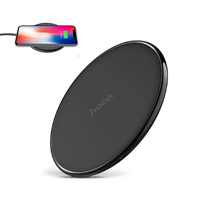 Super Wireless Charger, IDEAcone Hoco Charging Pad Stand, Fast Transmission Qi Charging for iPhone X / 8 / 8 Plus, Samsung S8 / S8 Plus / S7 / S7 Edge, S6 / S6 Edge/ S6 Edge Plus, Note 5, etc. (Black)