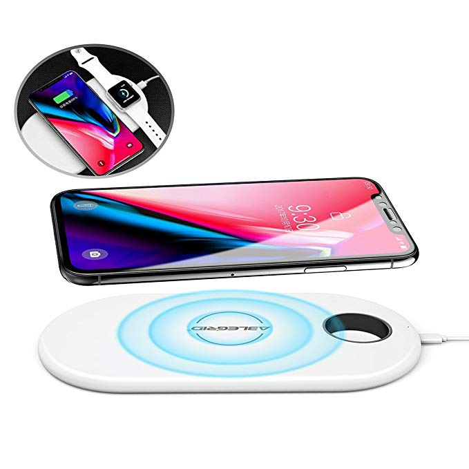 Wireless Charger, ABLEGRID Dual Fast Charging Pad Qi Certificated Wireless Charging Stand For iPhone X, iPhone8/8 Plus, Samsung Galaxy S9, S9+, Note 8, S8, S8+ and More Qi Enabled Devices