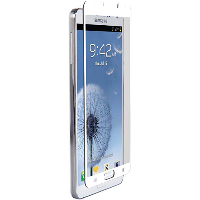 Znitro Glass Screen Protector for Samsung Galaxy Note 3 - Retail Packaging - White Bezel