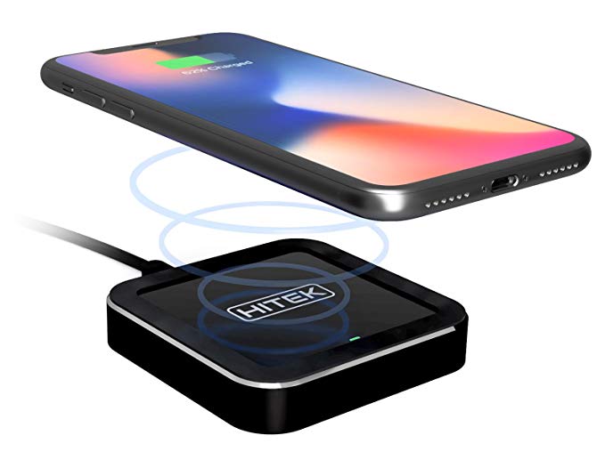 Qi Certified Wireless Charger Premium Unibody Aluminum Body with 6' USB Cord Charging Pad for iPhone X, iPhone 8, Samsung S8, S9