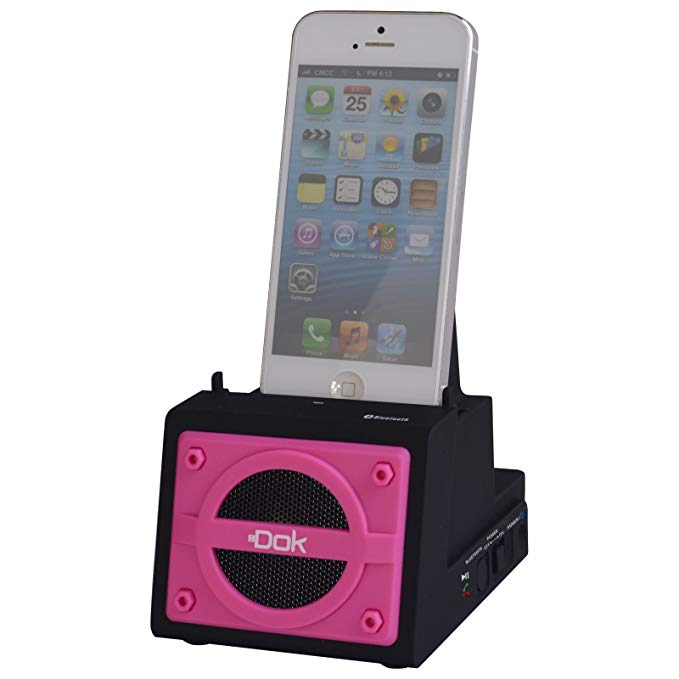 2 Port Smart Phone Charger with Bluetooth Speaker, Speaker Phone, Rechargeable Battery - Retail Packaging - Pink Face