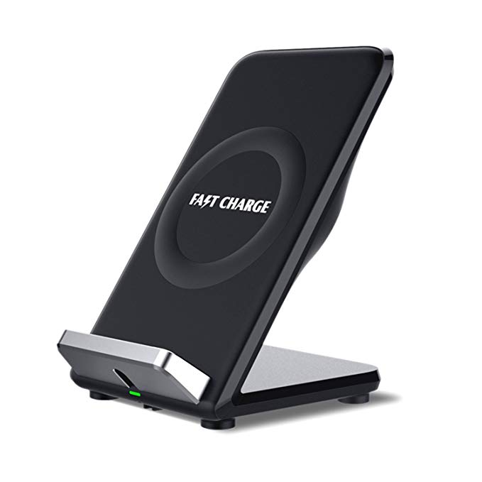 ANTYE Fast Wireless Charger, 2 Coil Qi Wireless Charging Stand Dock Station (Quick Charge) for Samsung Galaxy Note 8 S8 S8 Plus S7 S7 Edge Note 5 S6 Edge Plus (Black)