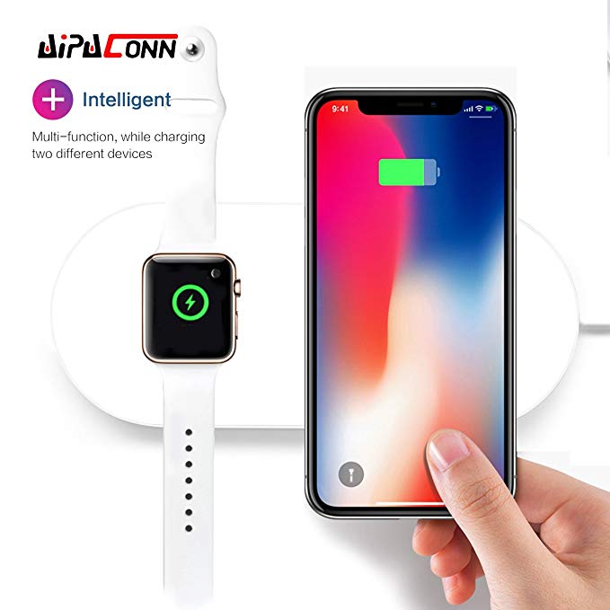 Aipaconn AirPower Wireless Charging pad For Phone and iwatch with Anti-Slip Rubber for iPhone 8/8 Plus, iPhone X,iwatch 3/2,Samsung Galaxy Note 8/S8/S8 Plus, S7/S7 Edge and Qi-Enabled Devices