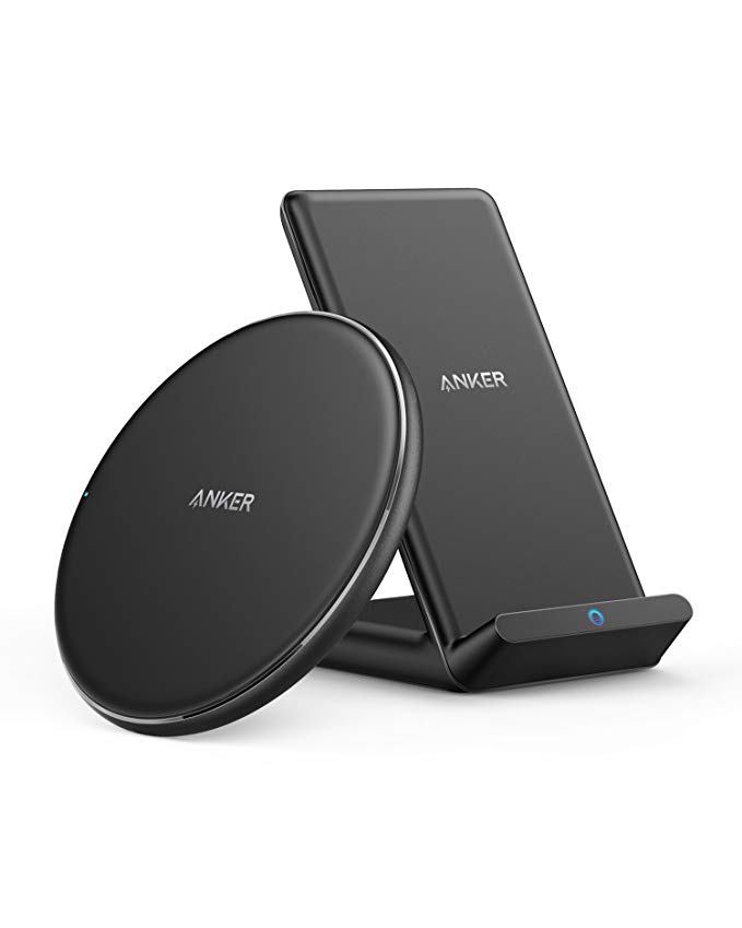 Anker Wireless Charging Bundle, PowerPort Wireless 5 Pad and Stand, Qi-Certified Ultra-Slim Wireless Charger, Compatible iPhone X, iPhone 8/8 Plus, and More (AC Adapter Not Included)