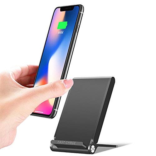 Wireless Charger Stand , Fast Wireless Charger , 9Nine Qi Wireless Charging Pad for iPhone X 8 Plus 8 Samsung Galaxy S9+ S9 S8 S7 S6 and All Qi-Enabled Devices (Black)