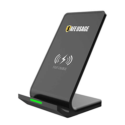 Fast Wireless Charger Stand QI SAFE USAGE for 10w Galaxy S9 S9+ Note 8 5 S8 S8+ S7 S7 Edge S6 Edge Plus,5w Standard Charge for iPhone X 8 8Plus NO INCLUDING AC ADAPTER