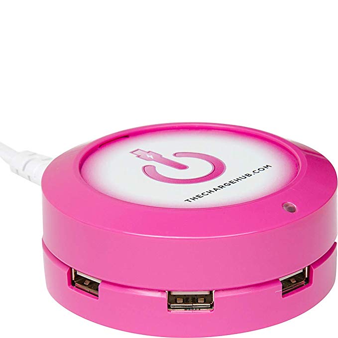 ChargeHub X5-5-Port USB SuperCharger - Round (Pink)