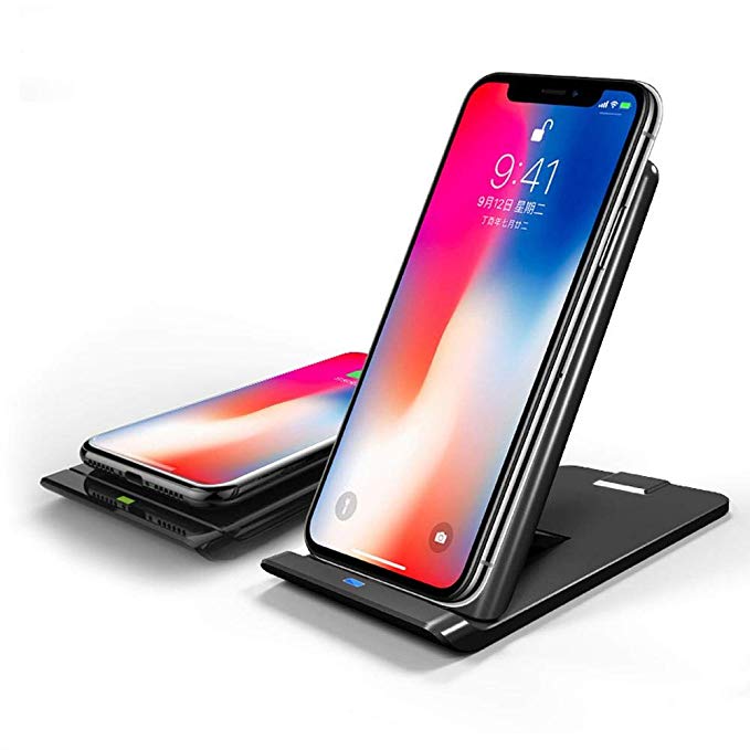 iPhone 8 Wireless Charger, icyber iPhone X Wireless Charger (No AC Adapter), 3-Coil Fast Wireless Charging Pad Stand for Galaxy Note 8/5 S8/S8 Plus S7/S7 Edge S6 Edge Plus,Standard Charge for iPhone