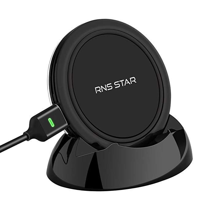 RNS STAR iPhone X Wireless Charger, Fast Wireless Charger Charging Pad & Stand (No AC Adapter) For iPhone X/iPhone 8/8 Plus Galaxy S8 Note 8/S6/S7/S7 Edge For All Qi-Enabled Devices