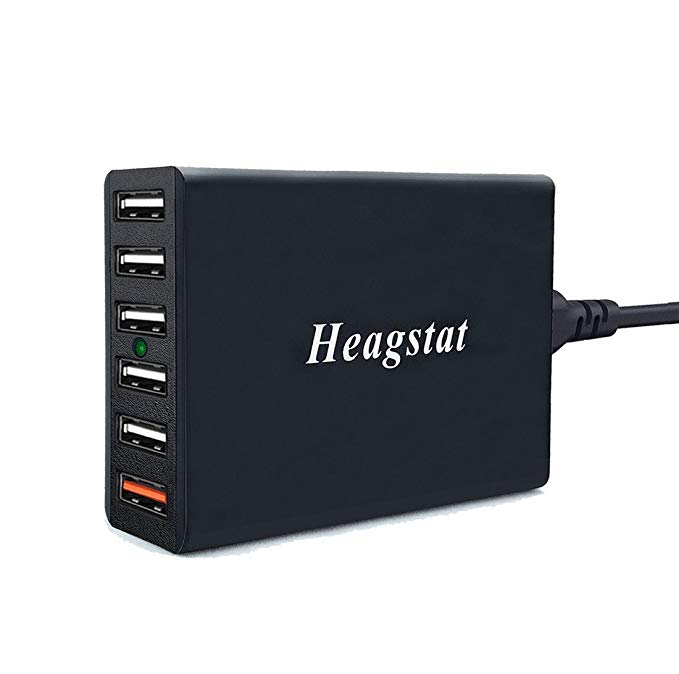 Heagst Quick Charge 3.0 and 6-Port USB Wall Charger, PowerPort Speed 6 for Galaxy S7/S6/Edge/Plus, Note 5/4 and AIPower for iPhone 7/6s/Plus, iPad Pro/Air 2/mini, LG, Nexus, HTC More