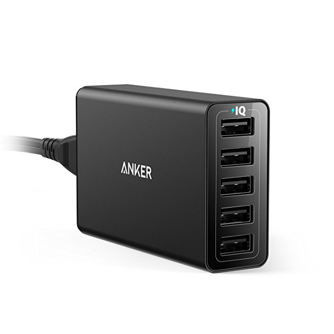 Anker 40W 5-Port USB Wall Charger, PowerPort 5 for iPhone X/8/7/6s/Plus, iPad Pro/Air 2/mini, Galaxy S7/S6/Edge/Plus, Note 5/4, LG, Nexus, HTC and More