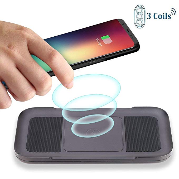 Wireless Charger AYOUYA 3-Coil Qi Fast Wireless Charging Pad 7.5W Fast Charging Mode for iPhone X 8 8 Plus and All Qi-Enabled Devices 10W fast charge for Samsung Galaxy S9 S9 Plus Note8 S8 S8 Plus S7