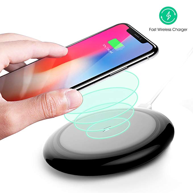 Wireless Charger, OPERNEE 10W Fast Wireless Charging Pad(No AC Adapter) with Resistant Water TPU Case for Galaxy S9/S9 Plus Note 8/5 S8/S8 Plus S7/S7 Edge S6 Edge Plus, 7.5W Fast Charge for iPhone X/8
