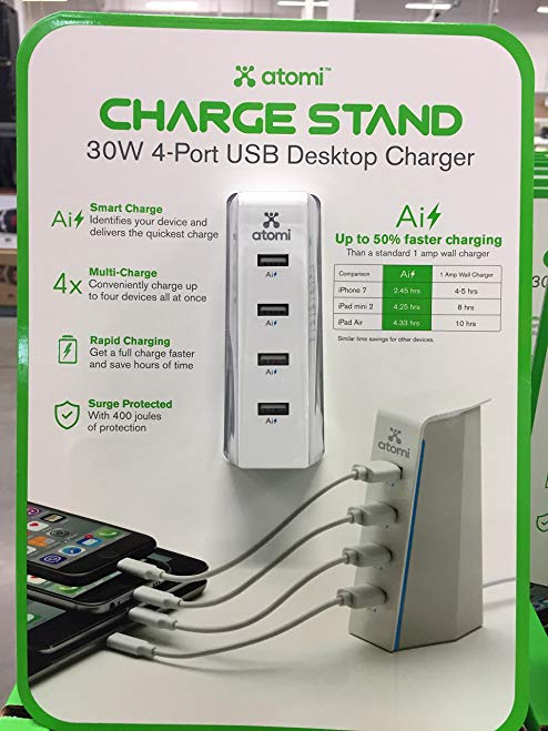 atomi charge stand 30W 4-Port USB desktop charger